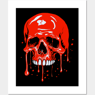 Skulls Roses Paint Posters and Art